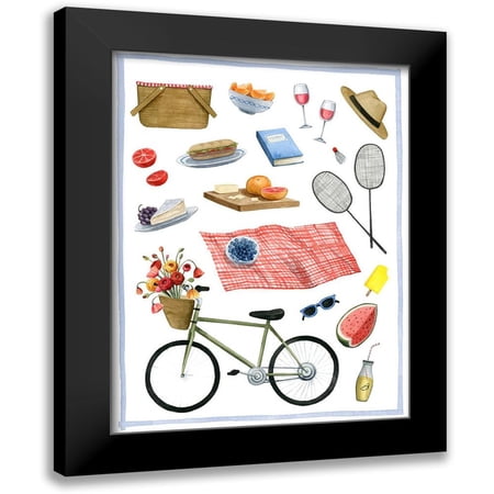 Popp, Grace 12x14 Black Modern Framed Museum Art Print Titled - Park Picnic I