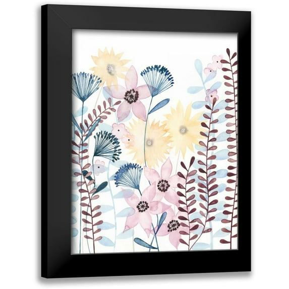 Popp, Grace 12x14 Black Modern Framed Museum Art Print Titled - Pastel Posies I