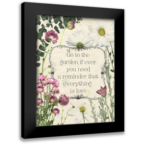 Popp, Grace 12x14 Black Modern Framed Museum Art Print Titled - Pressed Floral Quote II