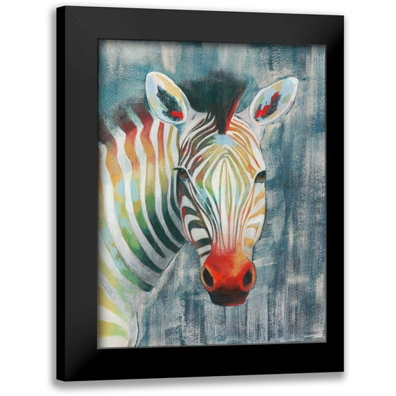 Popp, Grace 12x14 Black Modern Framed Museum Art Print Titled - Prism Zebra I