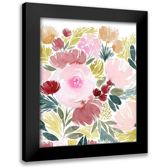 Popp, Grace 12x14 Black Modern Framed Museum Art Print Titled - Rose Rays II
