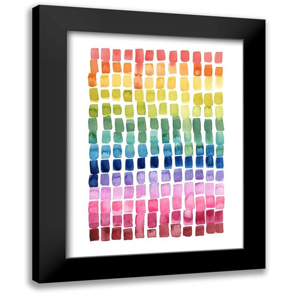 Popp, Grace 12x14 Black Modern Framed Museum Art Print Titled - Under the Rainbow II