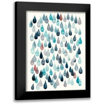 Popp, Grace 12x14 Black Modern Framed Museum Art Print Titled - Watercolor Drops II