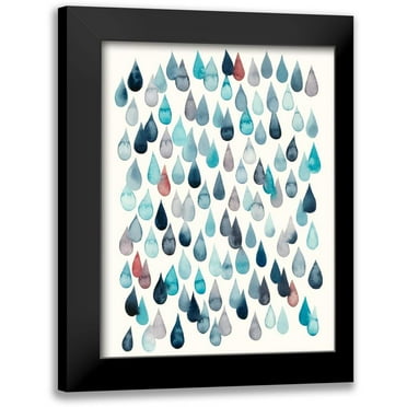 Popp, Grace 12x14 Black Modern Framed Museum Art Print Titled - Watercolor Drops II