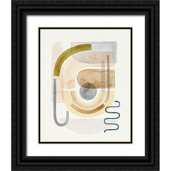 Popp, Grace 12x14 Black Ornate Wood Framed with Double Matting Museum Art Print Titled - Coiled I