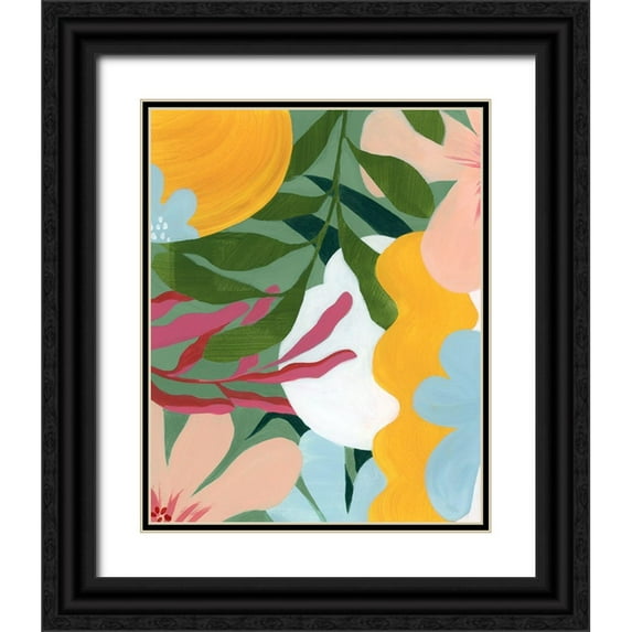 Popp, Grace 12x14 Black Ornate Wood Framed with Double Matting Museum Art Print Titled - Gems of the Tropics I