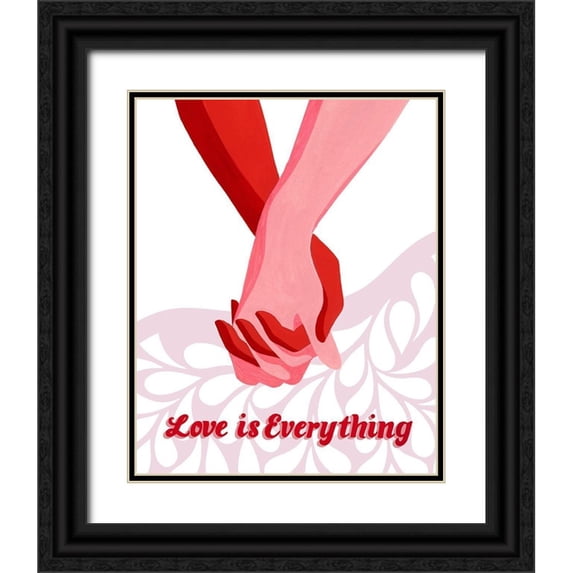 Popp, Grace 12x14 Black Ornate Wood Framed with Double Matting Museum Art Print Titled - Groovy Love I