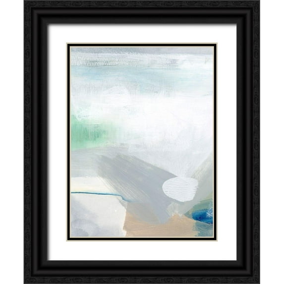 Popp, Grace 12x14 Black Ornate Wood Framed with Double Matting Museum Art Print Titled - Sage and Pebbles II