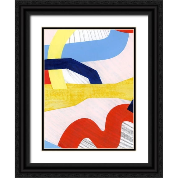 Popp, Grace 12x14 Black Ornate Wood Framed with Double Matting Museum Art Print Titled - Simple Scribbles IV