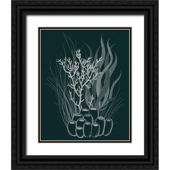 Popp, Grace 12x14 Black Ornate Wood Framed with Double Matting Museum Art Print Titled - Underwater Bouquet II