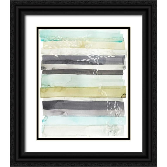 Popp, Grace 12x14 Black Ornate Wood Framed with Double Matting Museum Art Print Titled - Wavelet I