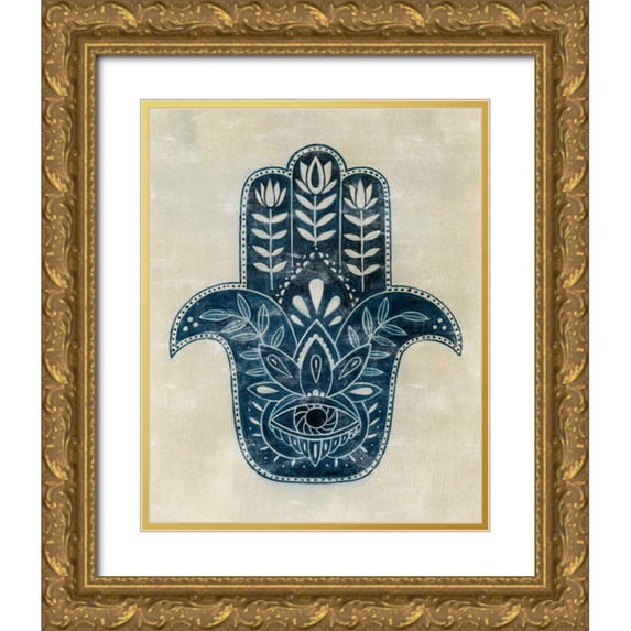 Popp, Grace 12x14 Gold Ornate Wood Framed with Double Matting Museum Art Print Titled - Day Eye Hamsa II