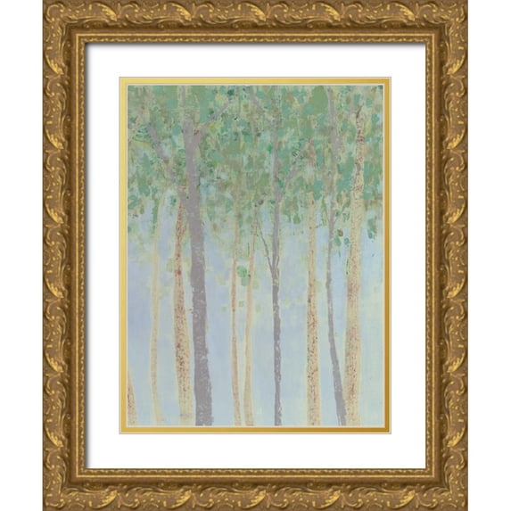 Popp, Grace 12x14 Gold Ornate Wood Framed with Double Matting Museum Art Print Titled - Hazy Woodlands II