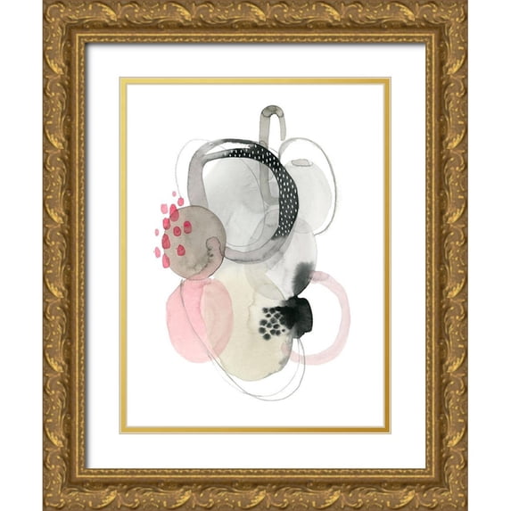 Popp, Grace 12x14 Gold Ornate Wood Framed with Double Matting Museum Art Print Titled - Strawberry Punch I