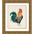 thumbnail image 1 of Popp, Grace 12x14 Gold Ornate Wood Framed with Double Matting Museum Art Print Titled - Watercolor Rooster I, 1 of 4