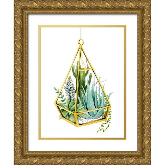 Popp, Grace 12x14 Gold Ornate Wood Framed with Double Matting Museum Art Print Titled - Wild Terrarium III