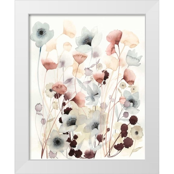 Popp, Grace 12x14 White Modern Wood Framed Museum Art Print Titled - Bespoken Blossoms I