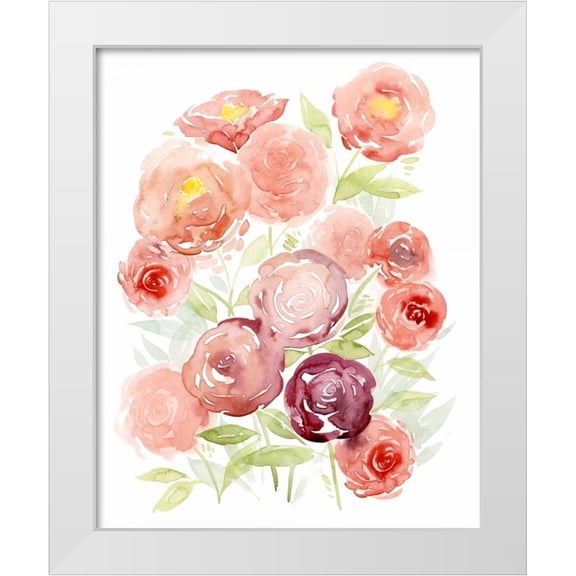 Popp, Grace 12x14 White Modern Wood Framed Museum Art Print Titled - Rosen Garden I