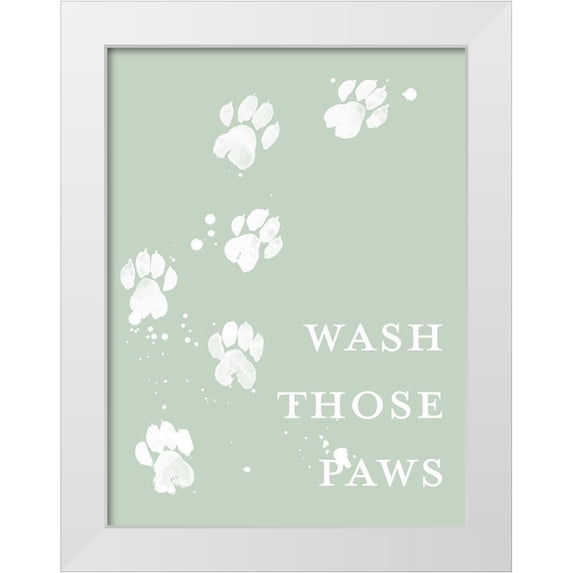 Popp, Grace 12x14 White Modern Wood Framed Museum Art Print Titled - Wash Your Paws III