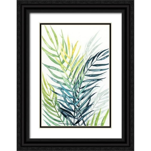 Popp, Grace 13x18 Black Ornate Wood Framed with Double Matting Museum Art Print Titled - Sunset Palm Composition II