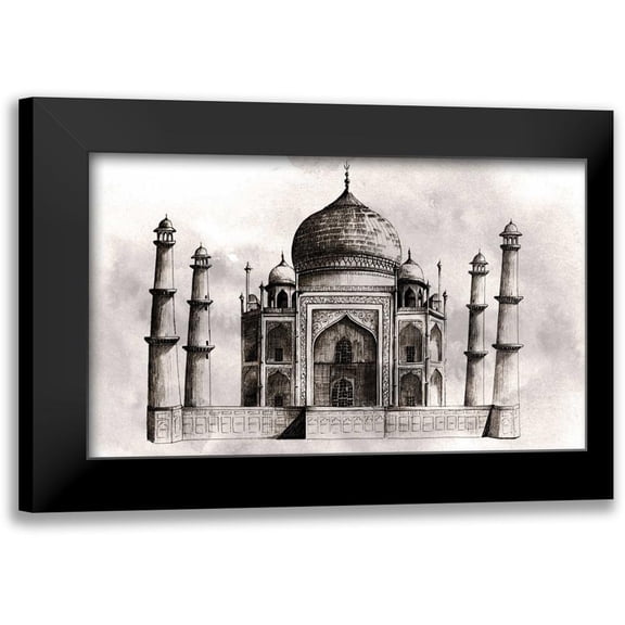 Popp, Grace 14x10 Black Modern Framed Museum Art Print Titled - World Landmarks IV