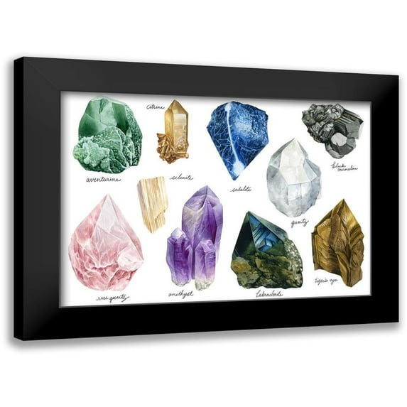 Popp, Grace 14x11 Black Modern Framed Museum Art Print Titled - Healing Crystals III