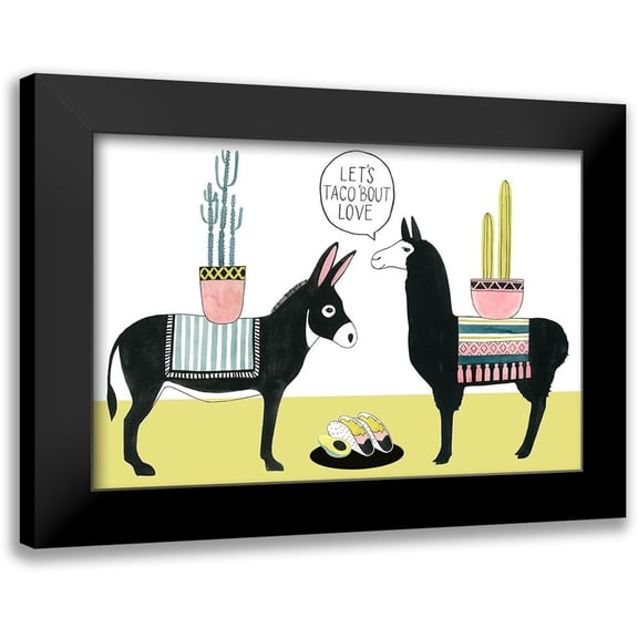 Popp, Grace 14x11 Black Modern Framed Museum Art Print Titled - Lets Taco Bout Love I