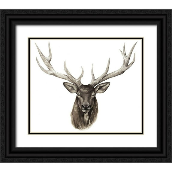 Popp, Grace 14x12 Black Ornate Wood Framed with Double Matting Museum Art Print Titled - Custom Single Elk