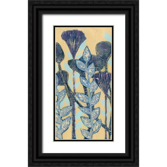 Popp, Grace 14x24 Black Ornate Wood Framed with Double Matting Museum Art Print Titled - Chromatic Floral Mix II