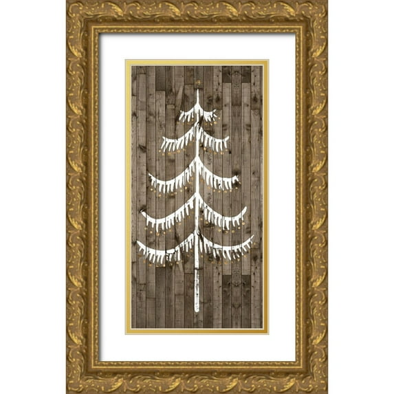 Popp, Grace 14x24 Gold Ornate Wood Framed with Double Matting Museum Art Print Titled - Wooded Whimsy III