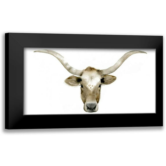 Popp, Grace 14x9 Black Modern Framed Museum Art Print Titled - Longhorn Steer II