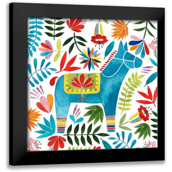 Popp, Grace 15x15 Black Modern Framed Museum Art Print Titled - Festive Otomi I