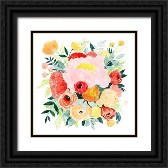 Popp, Grace 15x15 Black Ornate Wood Framed with Double Matting Museum Art Print Titled - Beauté Flora I