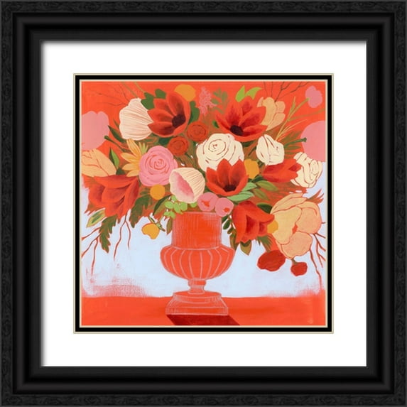 Popp, Grace 15x15 Black Ornate Wood Framed with Double Matting Museum Art Print Titled - Blossoms on Fire I