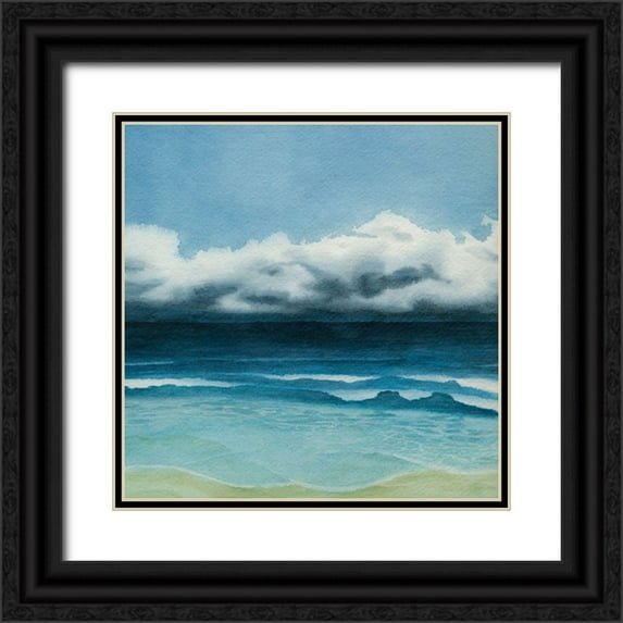 Popp, Grace 15x15 Black Ornate Wood Framed with Double Matting Museum Art Print Titled - Blue Day I