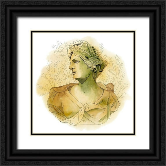 Popp, Grace 15x15 Black Ornate Wood Framed with Double Matting Museum Art Print Titled - Garden Goddess IV