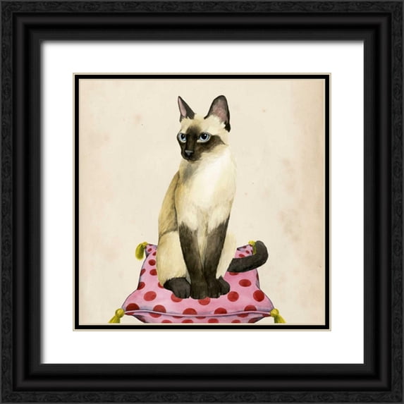 Popp, Grace 15x15 Black Ornate Wood Framed with Double Matting Museum Art Print Titled - Lady Cat II