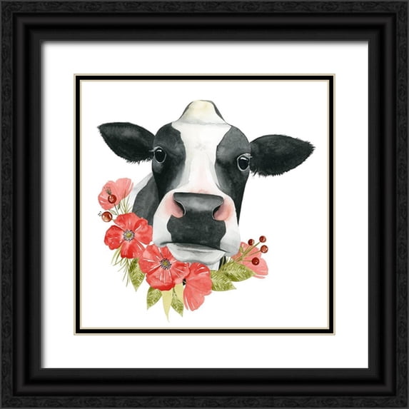 Popp, Grace 15x15 Black Ornate Wood Framed with Double Matting Museum Art Print Titled - Poppy Farm I