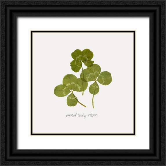 Popp, Grace 15x15 Black Ornate Wood Framed with Double Matting Museum Art Print Titled - Pressed Clover II