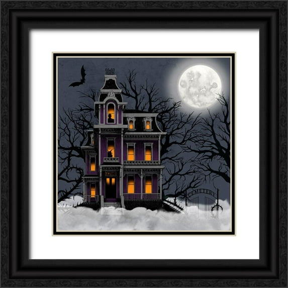 Popp, Grace 15x15 Black Ornate Wood Framed with Double Matting Museum Art Print Titled - Spooky Night I