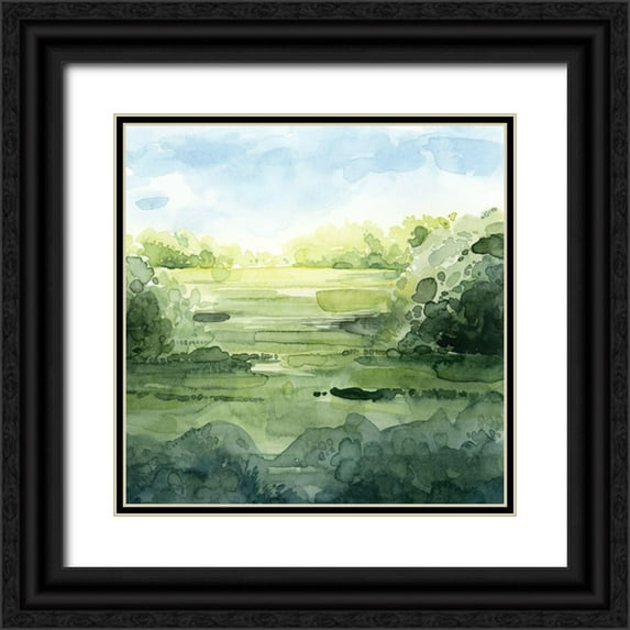 Popp, Grace 15x15 Black Ornate Wood Framed with Double Matting Museum Art Print Titled - Summer Strata II