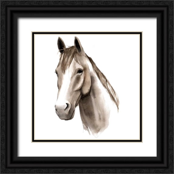Popp, Grace 15x15 Black Ornate Wood Framed with Double Matting Museum Art Print Titled - Western Animal Study II