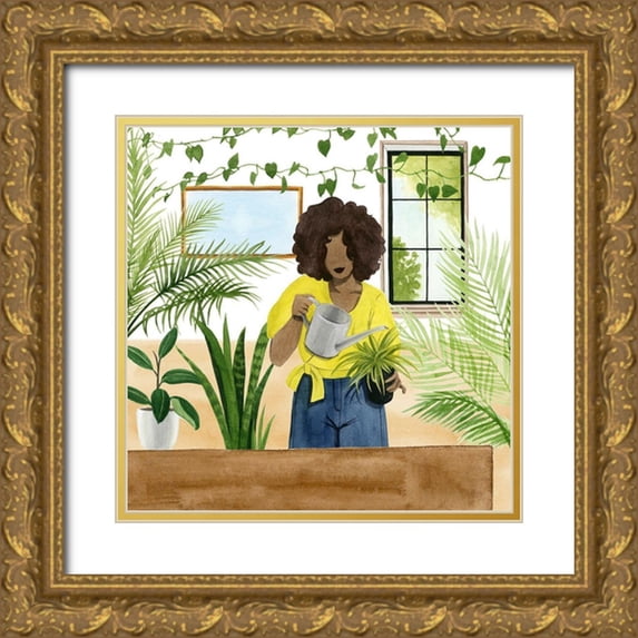 Popp, Grace 15x15 Gold Ornate Wood Framed with Double Matting Museum Art Print Titled - Alone Time III
