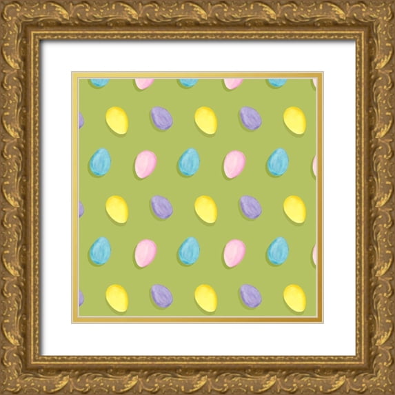 Popp, Grace 15x15 Gold Ornate Wood Framed with Double Matting Museum Art Print Titled - Easter Cats Collection F