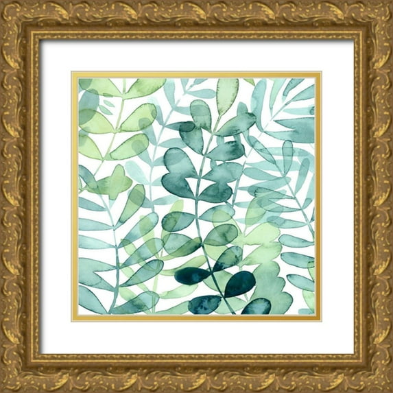 Popp, Grace 15x15 Gold Ornate Wood Framed with Double Matting Museum Art Print Titled - Gossamer Palms I
