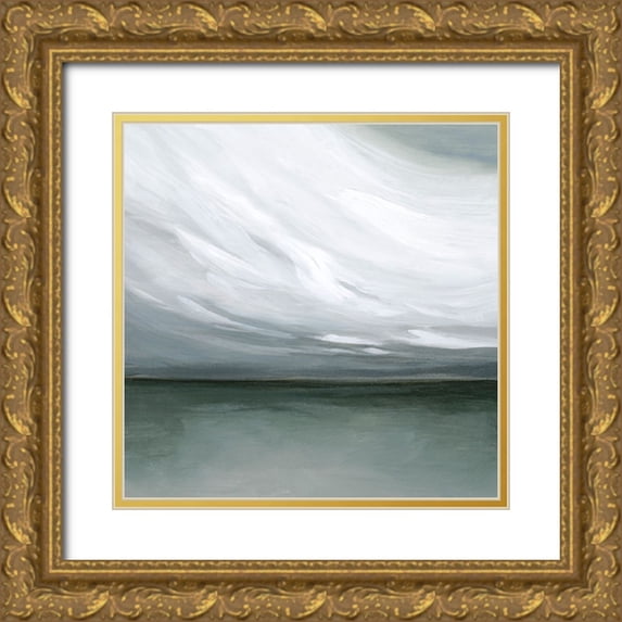 Popp, Grace 15x15 Gold Ornate Wood Framed with Double Matting Museum Art Print Titled - Heavy Clouds II