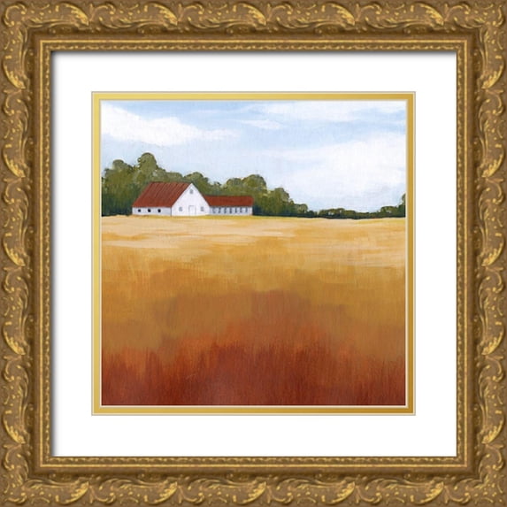 Popp, Grace 15x15 Gold Ornate Wood Framed with Double Matting Museum Art Print Titled - Prairie Premise I