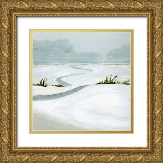 Popp, Grace 15x15 Gold Ornate Wood Framed with Double Matting Museum Art Print Titled - Snowfield I