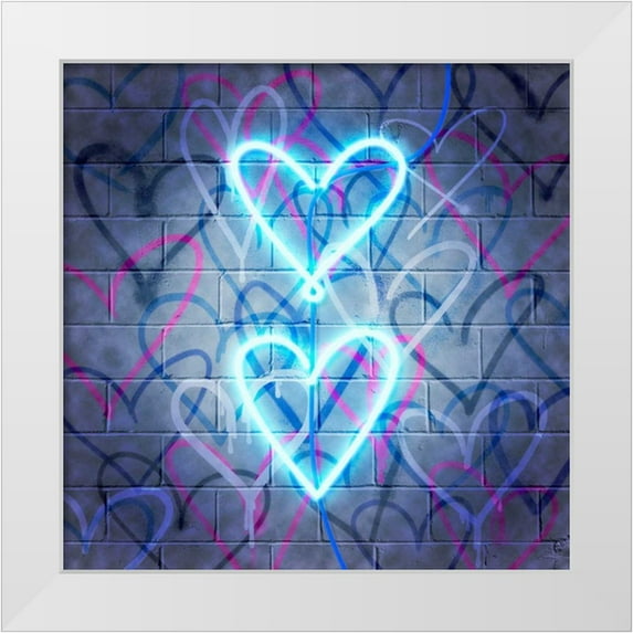 Popp, Grace 15x15 White Modern Wood Framed Museum Art Print Titled - Neon Heart II