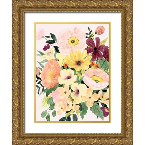 Popp, Grace 15x18 Gold Ornate Wood Framed with Double Matting Museum Art Print Titled - Floralist I